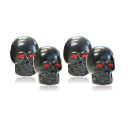 AIRCAPS valve caps SKULL, black with red eyes