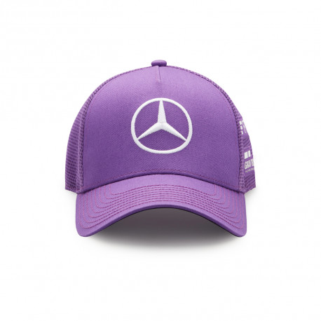 Čepice a kšiltovky MERCEDES AMG Trucker Cap Lewis Hamilton - purple | race-shop.cz
