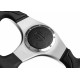 Volanty 3 ramenný sportovní volant MOMO MILLENIUM, 320mm, kůže, 40mm odsazení, černá/stříbrná | race-shop.cz