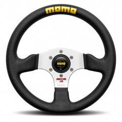 3 ramenný sportovní volant MOMO COMPETITION EVO, 320mm, kůže, 42mm odsazení, černá/stříbrná