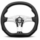 Volanty 3 ramenný sportovní volant MOMO TREK R, 350mm, kůže, 40mm odsazení, černá/stříbrná | race-shop.cz