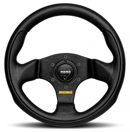 Volanty 3 ramenný sportovní volant MOMO TEAM, 280mm, kůže, 40mm odsazení, černá | race-shop.cz