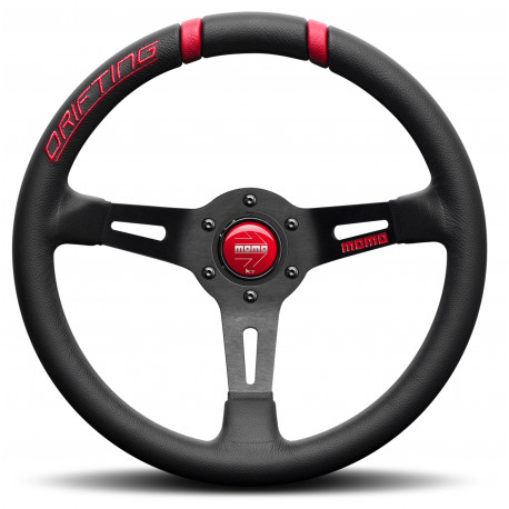 Volanty 3 ramenný sportovní volant MOMO DRIFTING, 330mm, kůže, 88mm odsazení, černá/červená | race-shop.cz