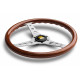 Volanty 3 ramenný sportovní volant MOMO INDY HERITAGE, 350mm, dřevo, 37mm odsazení, hnědá/stříbrná | race-shop.cz