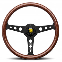 3 ramenný sportovní volant MOMO INDY HERITAGE, 350mm, dřevo, 37mm odsazení, hnědá/černá