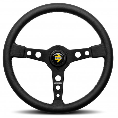 Volanty 3 ramenný sportovní volant MOMO PROTOTIPO, 370mm, kůže, 37mm odsazení, černá | race-shop.cz