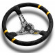 Volanty 3 ramenný sportovní volant MOMO ULTRA, 350mm, alcantara, 70mm odsazení, černá/žlutá | race-shop.cz