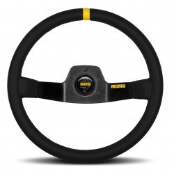 2 ramenný sportovní volant MOMO MOD.02, 350mm, semiš, 87mm odsazení, černá/žlutá