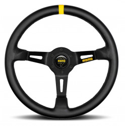3 ramenný sportovní volant MOMO MOD.08, 350mm, kůže, 88mm odsazení, černá/žlutá
