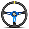 3 spoke steering wheel MOMO MOD.08 blue 350mm, leather
