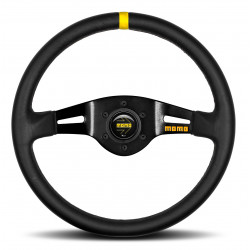 2 ramenný sportovní volant MOMO MOD.03, 350mm, kůže, 70mm odsazení, černá/žlutá