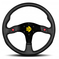 3 ramenný sportovní volant MOMO MOD.80 NEW, 350mm, kůže, 33mm odsazení, černá/červená