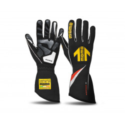 Závodní rukavice MOMO CORSA R s homologací FIA (vnější prošívání) černé