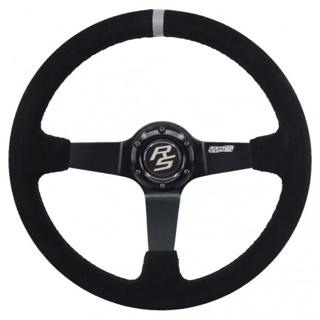 Volanty 3 ramenný sportovní volant RACES Grigio, 350mm, semiš, 90mm odsazení, černá/šedá | race-shop.cz