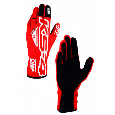 Rukavice Závodní rukavice OMP KS-4 ART my2023 (vnitřní prošití) červená/bílá | race-shop.cz