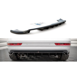 MAXTON DESIGN centrální zadní splitter pro Audi Q3 8U Facelift (se svislými lištami)
