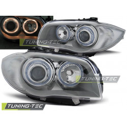 PŘEDNÍ SVĚTLA ANGEL EYES CHROME pro BMW 1 E87/E81/82/88 04-11