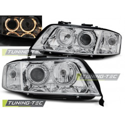 PŘEDNÍ SVĚTLA ANGEL EYES CHROME pro AUDI A6 06.01-05.04