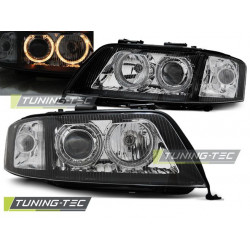 PŘEDNÍ SVĚTLA ANGEL EYES ČERNÉ pro AUDI A6 06.01-05.04