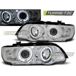 PŘEDNÍ SVĚTLA ANGEL EYES CHROME pro BMW X5 E53 09.99-10.03