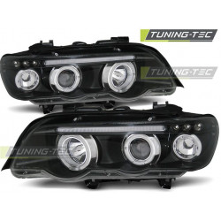 PŘEDNÍ SVĚTLA ANGEL EYES ČERNÉ pro BMW X5 E53 09.99-10.03