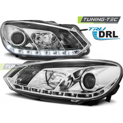 PŘEDNÍ SVĚTLA TRUE DRL CHROME pro VW GOLF 6 10.08-12