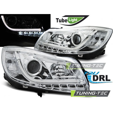 Osvětlení PŘEDNÍ SVĚTLA OPEL INSIGNIA 08-12 CHROM TUBE LIGHTS | race-shop.cz