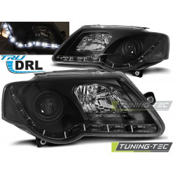 PŘEDNÍ SVĚTLA TRUE DRL ČERNÁ pro VW PASSAT B6 3C 03.05-10