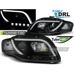 PŘEDNÍ SVĚTLA TUBE LIGHT DRL ČERNÁ pro AUDI A4 B7 11.04-03.08