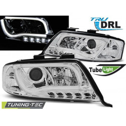 PŘEDNÍ SVĚTLA TUBE LIGHT DRL CHROM pro AUDI A6 05.97-05.01