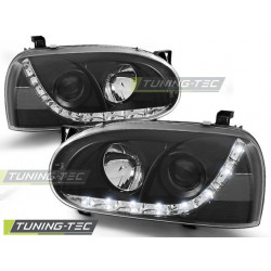 PŘEDNÍ SVĚTLA DAYLIGHT ČERNÁ pro VW GOLF 3 91-97