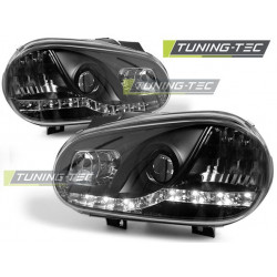 PŘEDNÍ SVĚTLA DAYLIGHT ČERNÁ pro VW GOLF 4 09.97-09.03