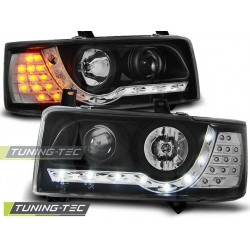 PŘEDNÍ SVĚTLA DAYLIGHT ČERNÁ pro VW T4 90-03.03 TRANSPORTER