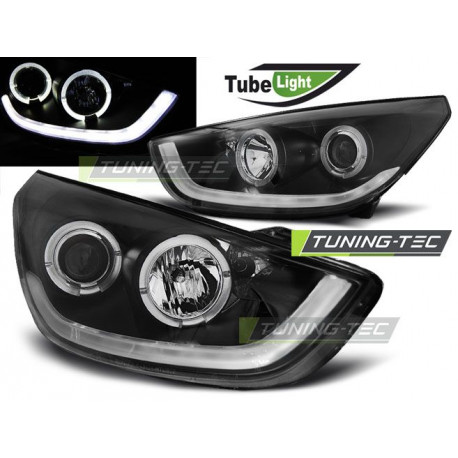 Osvětlení PŘEDNÍ SVĚTLA HYUNDAI TUCSON IX35 10-13 ČERNÁ TUBE LIGHT | race-shop.cz