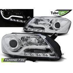 PŘEDNÍ SVĚTLA TUBE LIGHT CHROM pro VW PASSAT B7 10.10-10.14