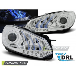 PŘEDNÍ SVĚTLA TRUE DRL CHROM BLUE LIGHT pro VW GOLF 6 10.08- 12