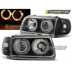 PŘEDNÍ SVĚTLA ANGEL EYES ČERNÁ pro VW POLO 6N 10.94-09.99