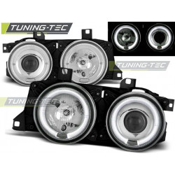 TUNING-TEC přední světla (Angel Eyes) pro BMW E32/E3 (H1), chrom