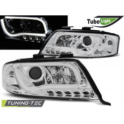 PŘEDNÍ SVĚTLA TUBE LIGHT CHROM pro AUDI A6 06.01-05.04
