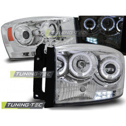 PŘEDNÍ SVĚTLA DODGE RAM 06-08 ANGEL EYES CHROM