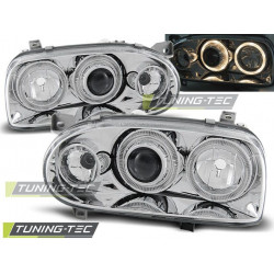 PŘEDNÍ SVĚTLA ANGEL EYES CHROM pro VW GOLF 3 09.91-08.97