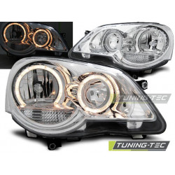 PŘEDNÍ SVĚTLA ANGEL EYES CHROM pro VW POLO 9N3 04.05-09