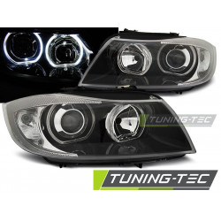 PŘEDNÍ SVĚTLA ANGEL EYES LED ČERNÁ pro BMW E90/E91 03.05-11