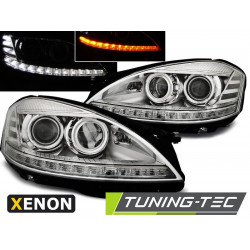 TUNING-TEC přední světla (DRL) pro XENON MERCEDES W221 05-09 (D1S/H9), chrom