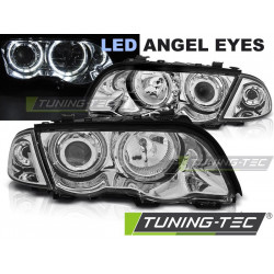PŘEDNÍ SVĚTLA ANGEL EYES LED CHROM pro BMW E46 05.98-08.01 S/T