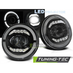 PŘEDNÍ SVĚTLA CHRYSLER JEEP WRANGLER TJ/ LJ/ JK 96-18 ANGEL EYE LED ČERNÁ