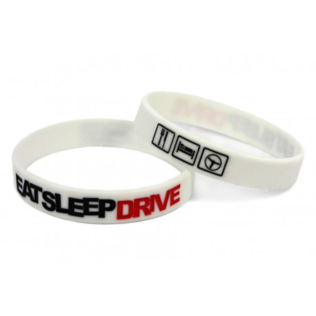 Gumové náramky Eat Sleep Drive silikonový náramek (Bílý) | race-shop.cz