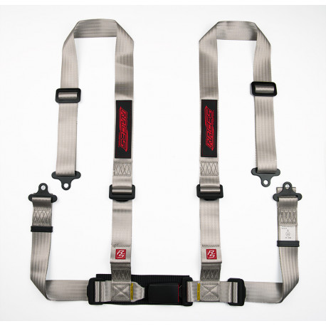 Bezpečnostní pásy a příslušenství 4-bodové bezpečnostní pásy RACES Classic, 2" (50 mm), šedá, schválení E8 | race-shop.cz