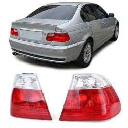RACES zadní světla (Facelift) pro BMW E46 Sedan 98-01 (vnější), červeno-bílá, čirá
