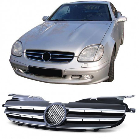 Body kit a vizuální doplňky Maska chladiče sport Černá chrom pro Mercedes SLK R170 96-04 | race-shop.cz